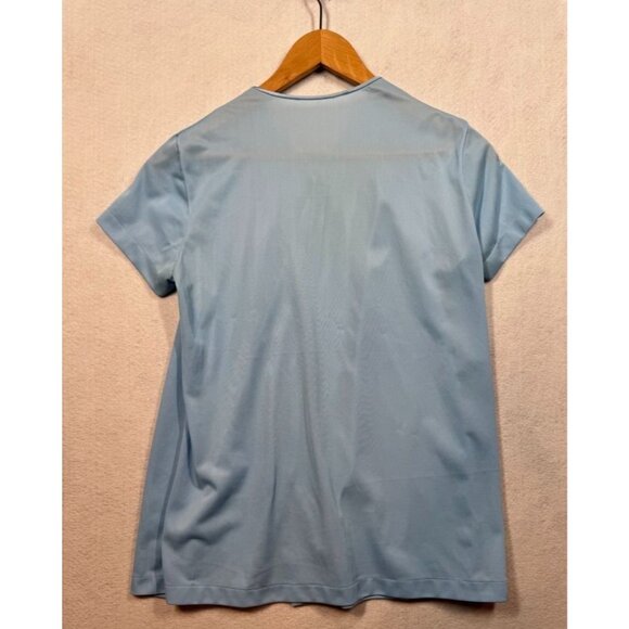 Vintage Vanity Fair 2 Piece Pajama Set Shirt Pants Sky Blue Nylon Womens Small S - Picture 4 of 8